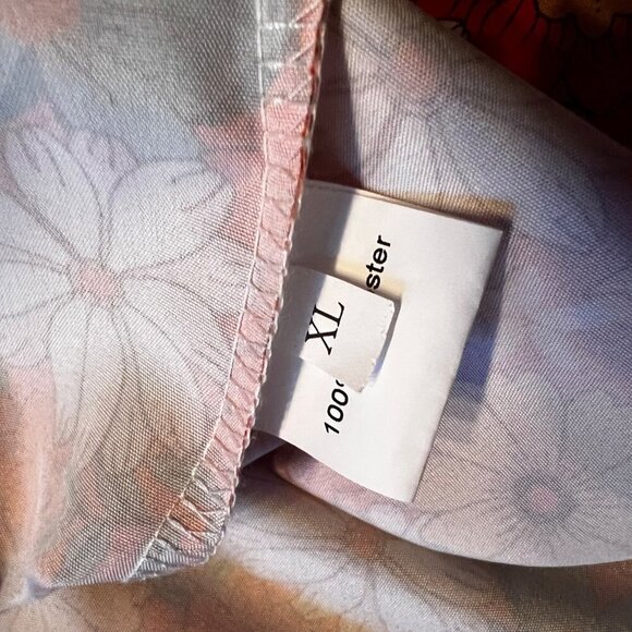 Vintage-Inspired Floral Tiered Maxi Skirt Orange Elastic Waist XL - Picture 3 of 8